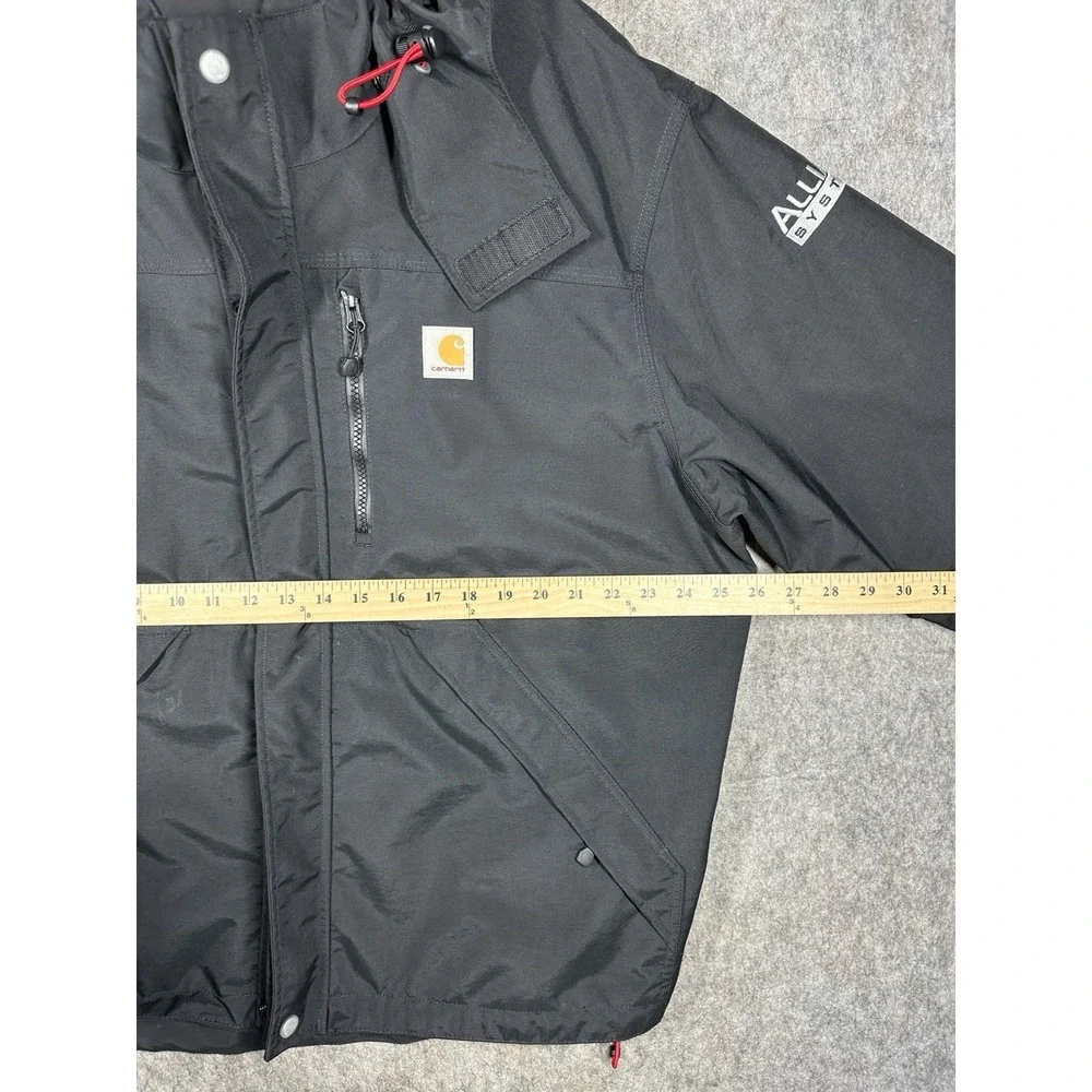 Carhartt J162 001 Shoreline Jacket Mens Large Black Storm Defender Hooded